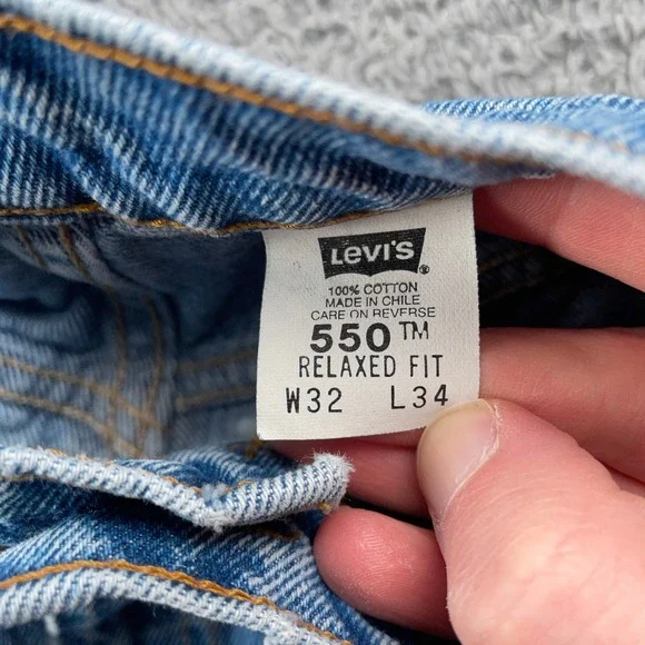 Vintage Levis Jeans Mens 32x34 Fits 29x34 Blue 550 Relaxed Fit Orange Tab 90s - Picture 11 of 13